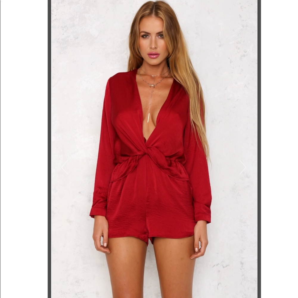 Hello Molly Foggy Romper in Wine